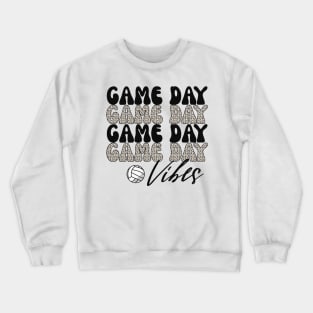 Bleached Volleyball Game Day Vibes Volleyball Mom Leopard Crewneck Sweatshirt